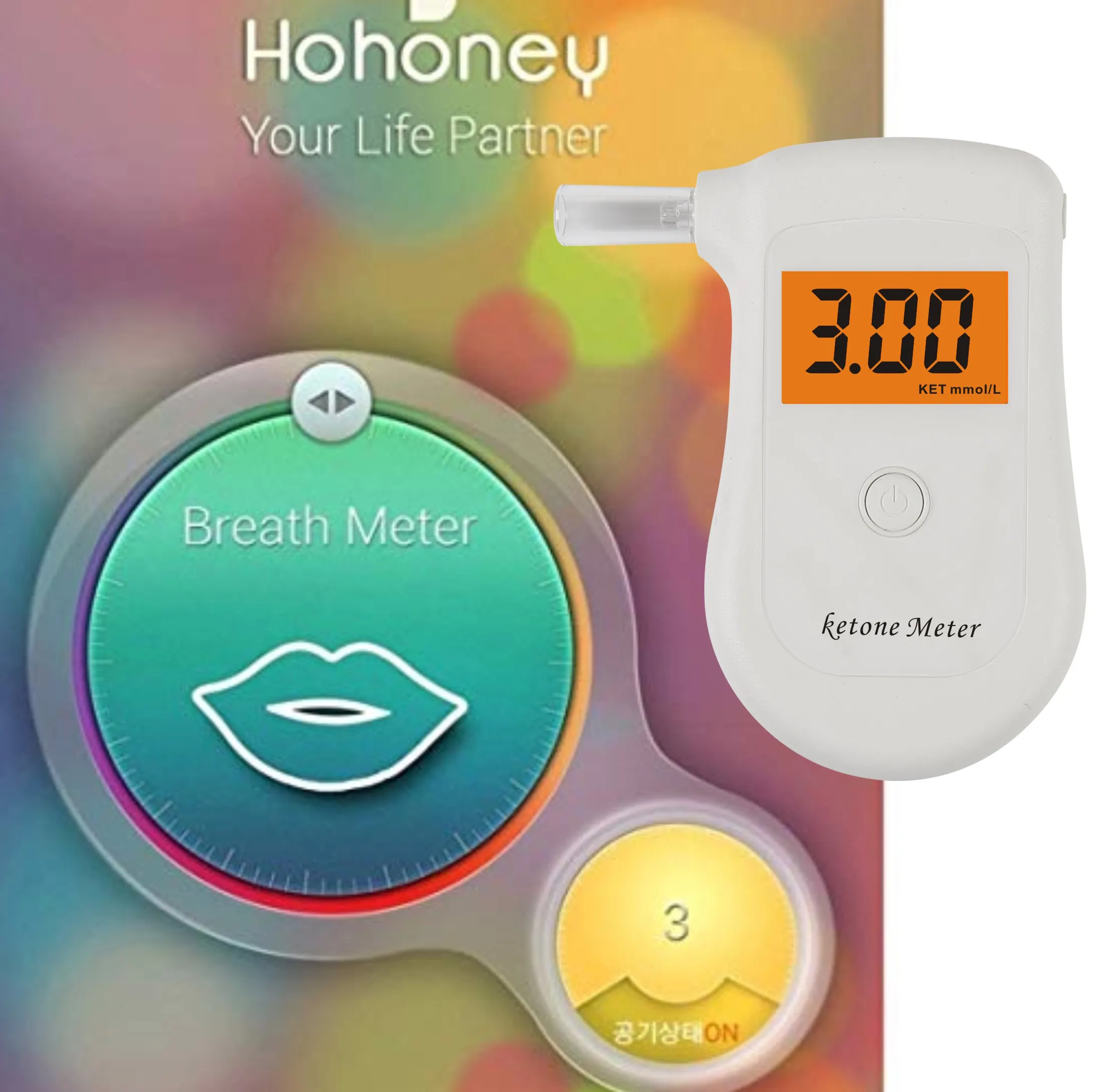 Di vendita caldo CHETONE respiro meter popolare Digital breath ketosis monitor personale keto metro