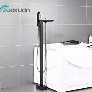 Free Standing Clawfoot Bath Tub Filler Faucet Hand Shower Floor Mount Bathroom wasserhahn