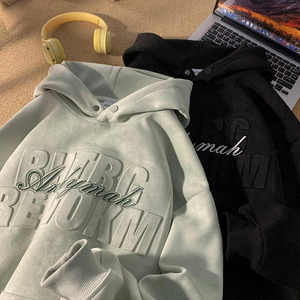 Padded Fabric 350G Padded and Thickened Basic Hooded Pullover <b>Sweater</b> - Product Image 5