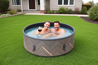 Bain à remous extérieur pour 6 personnes, spa de jardin, spa portable à bulles d'air, spa rond gonflable intérieur, baignoire de spa