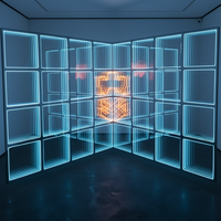 Miroir mural sur pied personnalisé 3d Infinity Mirrors Club Décoration 3d Abyss Miroirs Discothèque Miroirs mille couches Lumière