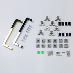 Tns Tr3308 Lớn L-Hình 4-Bảng Điều Chỉnh Đôi Trượt Cửa Mềm Đóng Bumper Cao Su Tempered Glass Portacabin Vòi Hoa Sen Màn Hình - Product Image 3