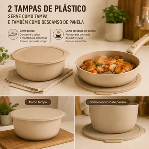 Ollas y Sartenes de Alta Calidad con Asas Desmontables, Cerámica Negra Antiadherente, Juego de Utensilios de Cocina de Aluminio Forjado - Product Image 2