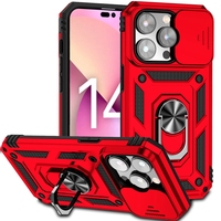 Support de bague antichoc support de voiture étui magnétique pour Iphone 17 Air 16E 16 15 Plus 14 Pro Max TPU PC caméra coulissante protéger couverture