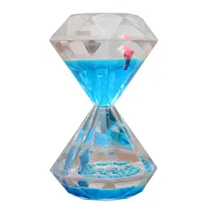 新款创意钻石漂浮溢油彩色油水玩具液体沙漏海洋馆促销礼品