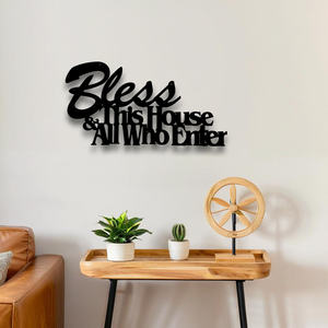 Letrero Decorativo <span class=keywords><strong>de</strong></span> Pared con Texto Bíblico <span class=keywords><strong>de</strong></span> <span class=keywords><strong>Fe</strong></span> <span class=keywords><strong>Cristiana</strong></span>, Decoración para el Hogar, Oficina o <span class=keywords><strong>Iglesia</strong></span>, Bendición para Esta <span class=keywords><strong>Casa</strong></span>, Decoración Artesanal <span class=keywords><strong>de</strong></span> Metal - Product Image 5