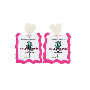 Orecchini Dipinti PENDIENTE con Design Floreale e Ciondolo a Cuore, Gioielli alla Moda, Set da 12 Pezzi - Product Image 1