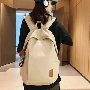 Student <b>Backpack</b> Unisex Large Capacity Casual Travel <b>Backpack</b> For Junior High High <b>School</b> University Students Black White Khaki - Product Image 2