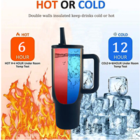 Vente en gros de gobelets isothermes en acier inoxydable de 40 oz avec poignée, gravure au laser, anti-fuite, pour les voyages