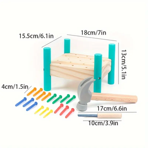 <span class=keywords><strong>Jeu</strong></span> <span class=keywords><strong>de</strong></span> taquinage en bois éducatif pour enfants, jouet écoresponsable, entraînement préscolaire, coordination œil-main - Product Image 5