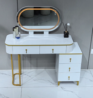Table de toilette moderne minimaliste de luxe en dalle de roche, armoire de chevet tout-en-un, éclairée, taille personnalisable pour hôtel, petit appartement