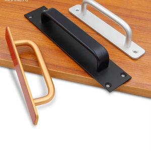 Poignée coulissante robuste en alliage d'aluminium noir moderne, sans perçage, pour portes de grange, armoires et placards - Product Image 1