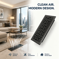 Grille d'aération en fer réglable 4*14 de haute qualité, motif chinois, pour plancher, intégrée dans un meuble en bois pour gîte