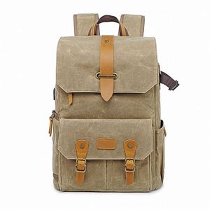 Mochila de Fotografía para Cámara DSLR, Personalizada, Vintage, de Lona Encerada, con Cierre de Cremallera, Impermeable, Antirrobo, Transpirable y Duradera - Product Image 1