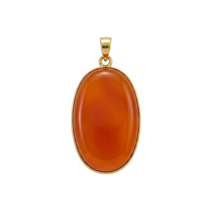 Natural Carnelian Oval Classic Wedding Pendant Gold Plated Silver Stone <b>Charm</b> Bezel Setting Women Orange Cabochon Handmade Your - Product Image 1