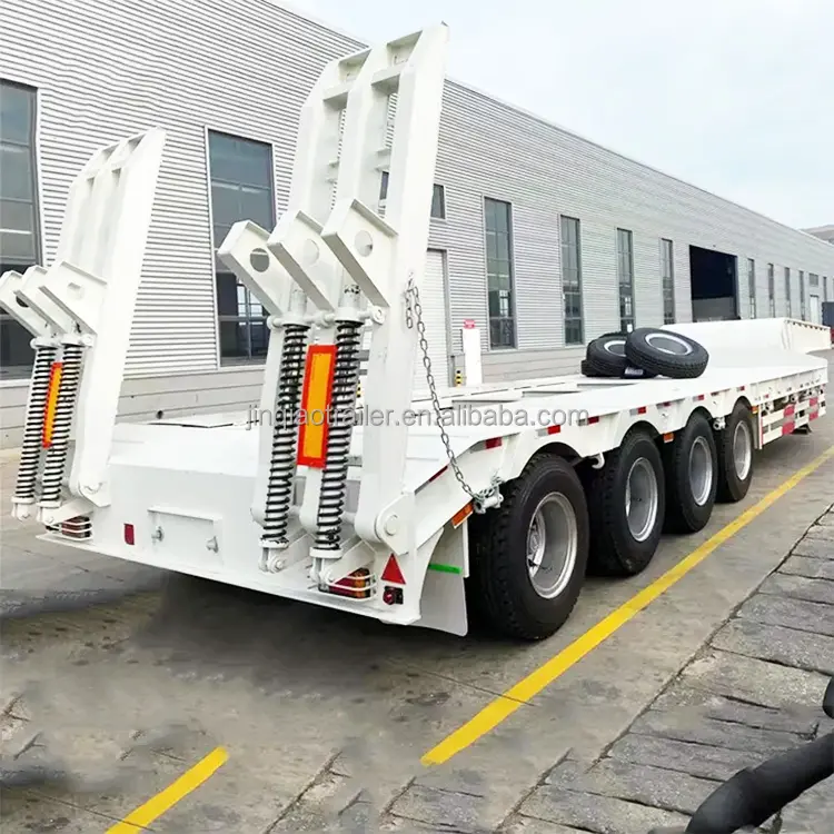 Customized High Quality 40Ft 60Ton Heavy Duty Transport 3 Axles Low Bed Boy Container Semi Trailer For Sale