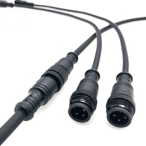 M12 Erkek ve Dişi Su Geçirmez Konnektör Güç Kablosu Montajı Özel Elektrik Bakır Kablo Demeti - Product Image 3