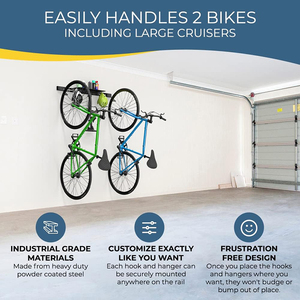 El sistema de suspensión de bicicleta vertical JH-Mech ahorra espacio perchas de bicicleta ajustables para garaje soporte de bicicleta montaje en pared - Product Image 6