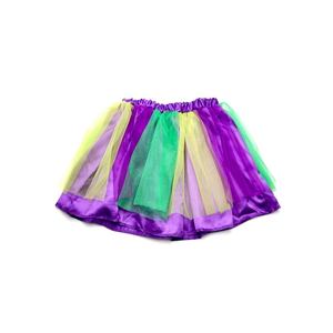 Karneval Gold Grün & Lila Halloween Mardi Gras Kinder Kostüm Rock & Stirnband Set Tutu für Mädchen - Product Image 1
