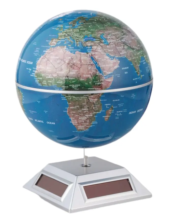 Mappa del mondo della decorazione della casa dell'ufficio unico 14 cm di diametro risorse didattiche globo della mappa del mondo ad energia solare