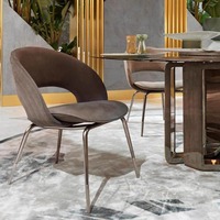 Italienischer leichter Luxus-Esstisch aus Marmor, Luxusstein und Massivholz, moderner, schlichter, hochwertiger runder Esstisch für den Haushalt