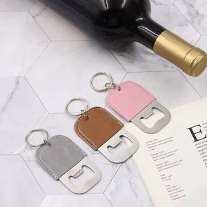 Expédition rapide - Porte-clés ouvre-bouteille en cuir PU portable avec logo personnalisé en relief pour cadeaux promotionnels, mariages et événements - Product Image 3