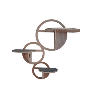 Weltweites Schiff Sperrholz und Filz hohl runder Kratz baum 3 Donut-Sprung stufen, 15 mm Bretts kelett und 5 mm Wollfilz abdeckung - Product Image 1