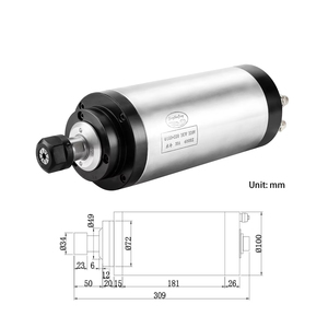 ชุดแกนหมุน CNC แกนหมุน3KW 24000rmp ระบายความร้อนด้วยน้ำ ER20อินเวอร์เตอร์3.7KW VFD สำหรับการขุดเจาะและแกะสลักที่มีความแม่นยำสูง - Product Image 2