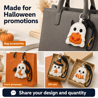 Breloque de sac en cuir patchwork d'Halloween en gros, pendentif de sac personnalisé, porte-clés, décoration de fête, OEM ODM pour les acheteurs de marques mondiales