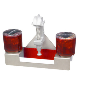 Feux d'avertissement solaires KSL-JSS 2x4W LED Cadre en aluminium rouge IP65 Sécurité routière - Product Image 1