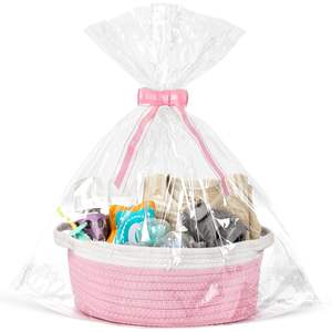 <span class=keywords><strong>Panier</strong></span> cadeau vide de Pâques parfait petite étagère ovale organisateur paniers de rangement en corde de coton pour chambre d'enfant avec décor à <span class=keywords><strong>pompon</strong></span> - Product Image 1