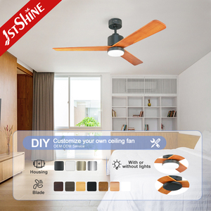 1stshine Quạt trần không chổi than động cơ 3 tự nhiên rắn gỗ lá hiện đại quạt trần với LED ánh sáng - Product Image 4