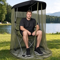 Moustiquaire portable pliable pour chaise, protection respirante en maille anti-insectes pour pêche en extérieur, camping, terrasse, chaise non incluse