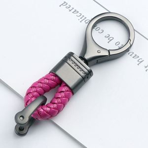 Unisex PU Leather Braided Woven Keychain Rope <b>Rings</b> <b>Car</b> Keyrings Accessories Metal <b>Car</b> Keychains - Product Image 4