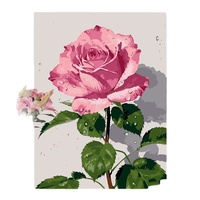 Peinture à l'huile numérique Rose transfrontalière à colorier soi-même, cadeau créatif fait main, décoration d'intérieur, toile à l'huile, cadre en bois massif, moderne