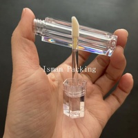 Flacon de gloss à lèvres hexagonal de luxe ISMAN 5 ml, flacon en plastique transparent, conteneur de maquillage vide, étiquette privée, logo personnalisé, Elite Pro