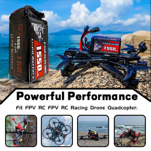 Batterie Lipo 6S 1550mAh 22.2V 160C Prise XT60 Rechargeable Haute Capacité Boîtier Souple Compatible avec Drone FPV RC Quadricoptère - Product Image 4