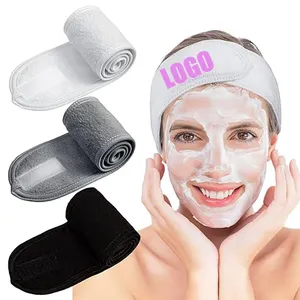 Tùy Chỉnh Biểu Tượng Bông Sợi Nhỏ Spa Headband Với Biểu Tượng Tùy Chỉnh Ban Nhạc Đầu Cho Rửa Mặt Chăm Sóc Da Mặt Hairband Cho Phụ Nữ