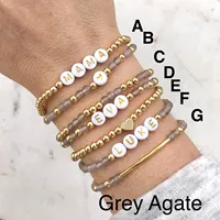 Mode En Acier Inoxydable Italien Charmes Lettres Nom Acrylique Bracelets Personnalisé Femmes Acrylique Bracelets Bijoux pour Cadeau