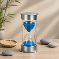 Sablier en verre argenté magnifique, minuteur de 5 minutes, idéal pour la cuisine, l'étude, la décoration de Noël ou comme cadeau – Vente chaude