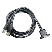 Cable de Extensión Utech Dual USB 2.0 Macho-Hembra, Blindado con PVC y Cobre Estañado, 30cm (5 pies 1.5m), con Orificios para Montaje en Panel