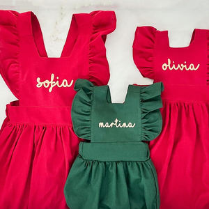 Crianças Roupas Meninas Vestidos De Algodão De Linho Natal Vermelho 2025 Baby Romper Sets Crianças Roupas Meninas Vestidos - Product Image 1