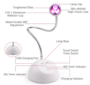 Lampe UV LED Mini 18W ABS sans fil certifiée CE, séchoir à polymérisation rapide pour capsules de gel souple, best-seller - Product Image 3