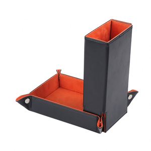 Plateau de jeu multifonctionnel en cuir PU personnalisé pour dés de D&D avec tour de rangement amovible pour jeux de rôle sur table - Product Image 4