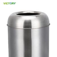 Lixeira Grande de 50L, 70L, 90L com Abertura Superior em Acabamento Satinado para Shopping e Lobby Comercial