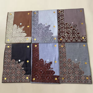 男性用通気性ショール刺繍スクエアHijabKashmiriデザイン春用サウジアラビア - Product Image 1