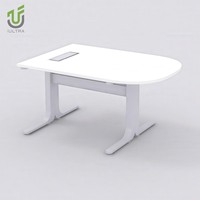 Table de conférence vidéo modulaire semi-ovale extensible IULTRA moderne pour espace de travail, en MDF écologique, idéale pour les écoles