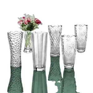 Grande Tamanho Cauda Forma De Cristal Espessado para Home Decor Home Decor, Casamento ou Presente 9.5 "Alta x4.5 Larga Flor Óculos Vaso