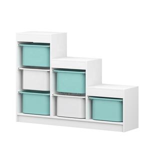 <span class=keywords><strong>Cube</strong></span> de rangement pour salle de jeux d'enfants Montessori à 6 compartiments, organisateur de jouets en bois pour enfants avec bacs en plastique - Product Image 4