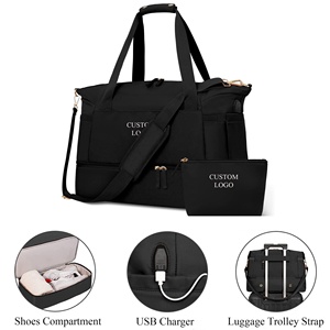 Borsa da Palestra Multifunzione Personalizzabile con Logo, Borsa Sportiva da Viaggio Rosa, Borsone Western per Weekend e Pernottamenti con Scomparto per Yoga - Product Image 3